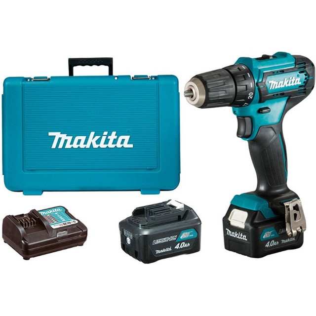 Дрель-шуруповерт аккумуляторная MAKITA DF333DWME (12 В) с 2-мя АКБ на 4.0 Ач, 30 Нм, 2 скор., кейс, вес 1.1 кг