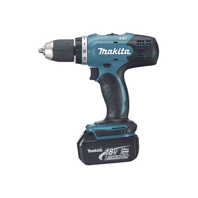 Дрель-шуруповерт аккумуляторная ударная MAKITA DHP453RFE (18 В) с 2-мя АКБ на 3.0 Ач, 42 Нм, 2 скор., кейс, вес 1.9 кг