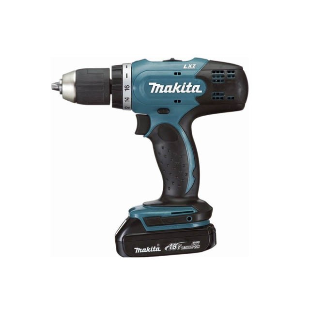 Дрель-шуруповерт аккумуляторная MAKITA DDF453RFE (18 В) с 2-мя АКБ на 3.0 Ач, 42 Нм, 2 скор., кейс, вес 1.8 кг