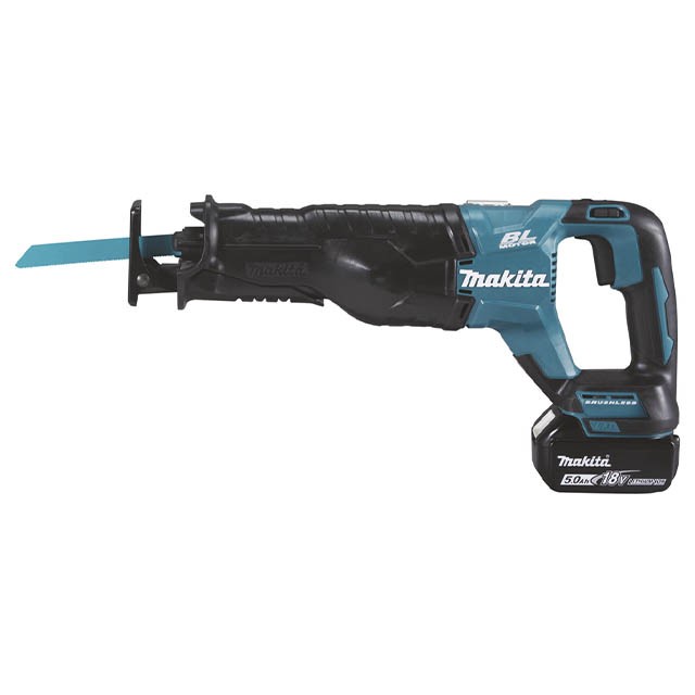 Сабельная пила аккумуляторная MAKITA DJR187RTE (18 В) с 2-мя АКБ на 5.0 Ач, пропил 255 мм, кейс, вес 3.4 кг