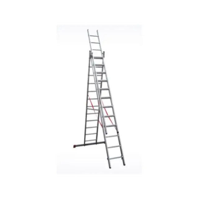 Лестница алюм. 3-х секц. 310/736/315 см 3х12 ступ. 20,4кг NV3230 Новая Высота (макс. нагрузка 150кг)