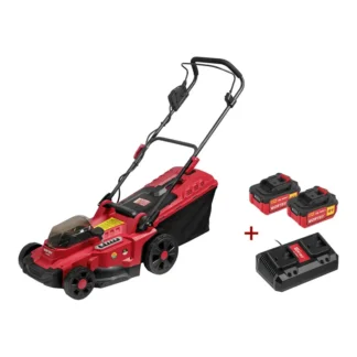 Газонокосилка аккумуляторная WORTEX CLM 3836 (2x18 В) с 2-мя АКБ на 4.0 Ач, скаш 37 см, бесщет. мотор, вес 13.5 кг